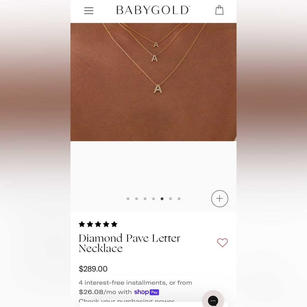 Baby Gold Initial E Necklace